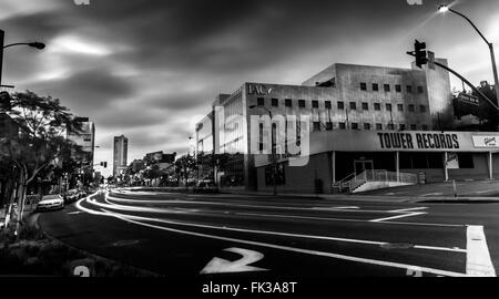 Sunset Blvd - à l'Ouest, Noir & Blanc Banque D'Images