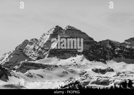Les images en noir et blanc de l'Elk montagne en hiver Banque D'Images