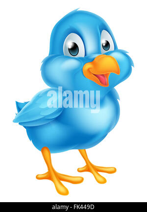 Une illustration d'un oiseau bleu de cute cartoon character Banque D'Images