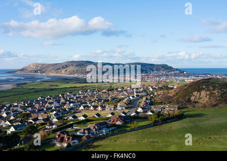 Conwy, Llandudno et le grand orme dans le Nord du Pays de Galles. Banque D'Images