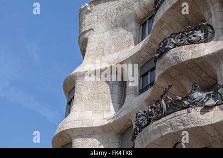 La Pedrera,d'Antoni Gaudí. Barcelone. Banque D'Images