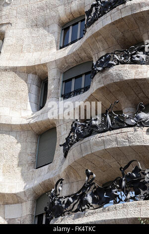 La Pedrera,d'Antoni Gaudí. Barcelone. Banque D'Images