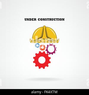 En construction contexte conceptuel.Design de bannières ,poster,flyer ,couvrir et brochure. Idée de l'éducation ,idée commerciale .ve Illustration de Vecteur