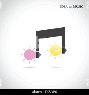 Creative Music note signe et symbole de l'ampoule . Idée et encore de symbole. Vector illustration Illustration de Vecteur