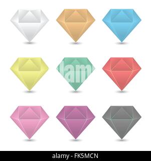 Diamants colorés icons set.Vector illustration Illustration de Vecteur