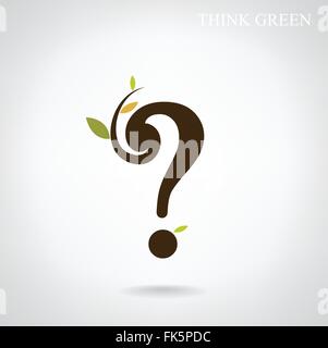 Question mark et Think green concept. Vector illustration Illustration de Vecteur