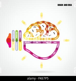 Ampoule Lumière créative concept avec idée d'arrière-plan. Vector illustration Illustration de Vecteur