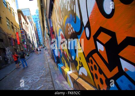 Graffiti in Central District, Melbourne, Victoria, Australie, Pacifique Banque D'Images