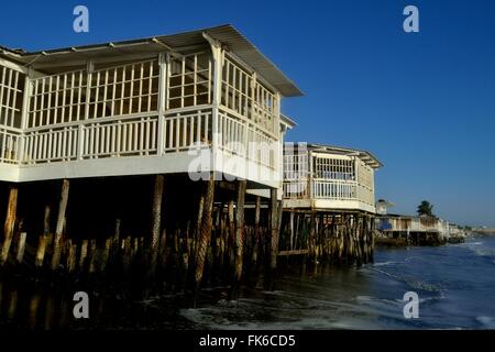 Maison traditionnelle - Plage à COLAN. .Département de Piura au Pérou Banque D'Images