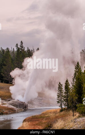 Riverside Geyser, Upper Geyser Basin Yellowstone National Park, UNESCO World Heritage Site, Wyoming, United States of America Banque D'Images