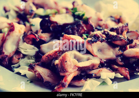 Assiette de poulpe grillé Banque D'Images