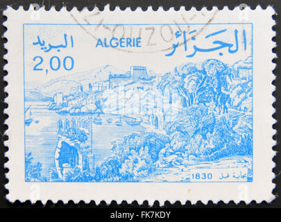 Algérie - circa 1984 : timbre imprimé en Algérie montre Bejaia, vers 1984 Banque D'Images