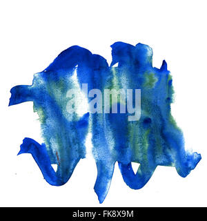 Trait de peinture aquarelle traits bleu texture avec de l'espace pour votre propre texte Banque D'Images