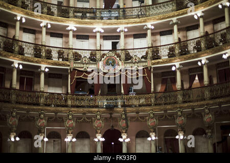 Vue intérieure de la Teatro Amazonas - construit en 1896 au cours de l'Cycle en caoutchouc Banque D'Images