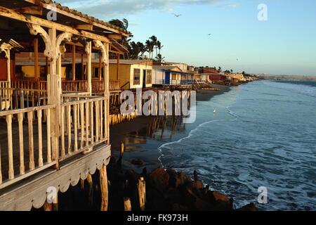 Maison traditionnelle - Plage à COLAN. .Département de Piura au Pérou Banque D'Images