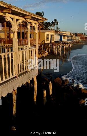 Maison traditionnelle - Plage à COLAN. .Département de Piura au Pérou Banque D'Images