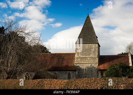 L'église romane de St Nicholas dans le hameau d'IFORD, East Sussex, UK Banque D'Images