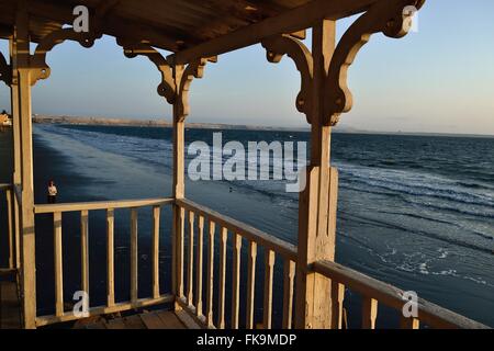 Maison traditionnelle - Plage à COLAN. .Département de Piura au Pérou Banque D'Images