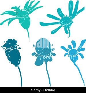 Croquis d'éléments floraux pour votre conception Illustration de Vecteur