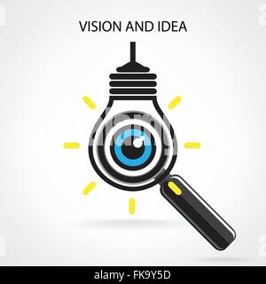 Une vision et des idées signer,icône oeil,symbole ampoule ,symbole recherche,business concept.vector illustration Illustration de Vecteur