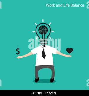 Travail et vie personnelle,concept icône d'affaires,business,concept concept cartoon.vector illustration Illustration de Vecteur