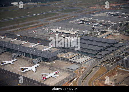 Vue aérienne de l'aérogare 3 de l'Aéroport International de Sao Paulo Banque D'Images