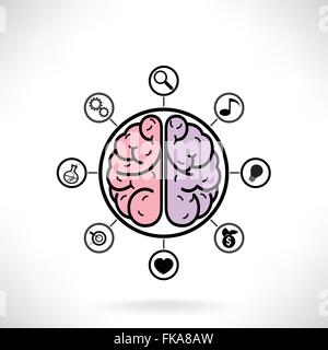Concept de fonctionnement du cerveau de l'éducation et de la science,business sign , Vector illustration Illustration de Vecteur