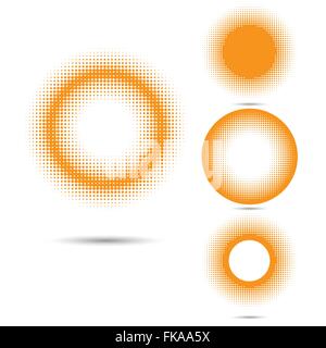 Ensemble d'éléments de conception, de demi-teintes abstrait forme du cercle. Vector illustration Illustration de Vecteur