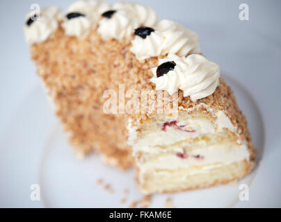 Photo d'un "Frankfurter Kranz", Frankfurter Kranz est un gâteau traditionnel de Hesse avec plein de crème. Prise le 01/03/16 à Oberursel Banque D'Images