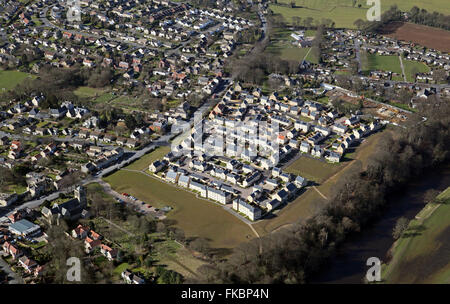 Vue aérienne d'un nouveau grand ensemble immobilier à Boston Spa, West Yorkshire, Royaume-Uni Banque D'Images