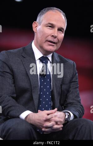 New York procureur général Scott Pruitt au cours de l'Annual American Union Conservateur CPAC conférence à National Harbor 3 Mars, 2016 à Oxon Hill, Maryland. Banque D'Images