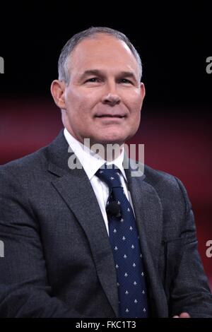 New York procureur général Scott Pruitt au cours de l'Annual American Union Conservateur CPAC conférence à National Harbor 3 Mars, 2016 à Oxon Hill, Maryland. Banque D'Images