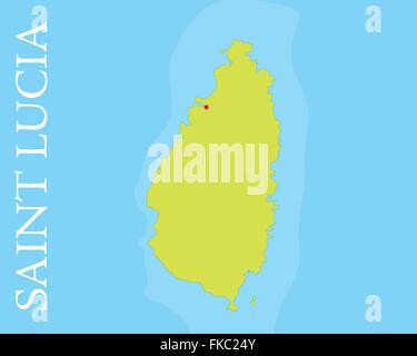 Plan de Saint Lucia, la mer des Caraïbes. Illustration de Vecteur