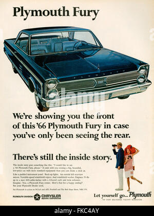 1960 Plymouth annonce Magazine USA Banque D'Images