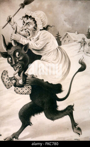 Années 1900 L'Allemagne Cartes Postales Poster Krampus Devil Banque D'Images