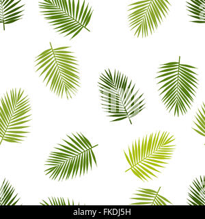Silhouettes de feuilles de palmier modèle homogène. Les feuilles tropicales. Vector illustration Banque D'Images