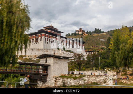 Paro Dzong (Château et monastère), au Bhoutan. Banque D'Images