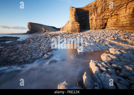 Nash Point. La côte du Glamorgan. Vale of Glamorgan. Le Pays de Galles. Banque D'Images