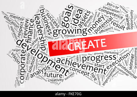 Créer mot sur word cloud business concept Banque D'Images