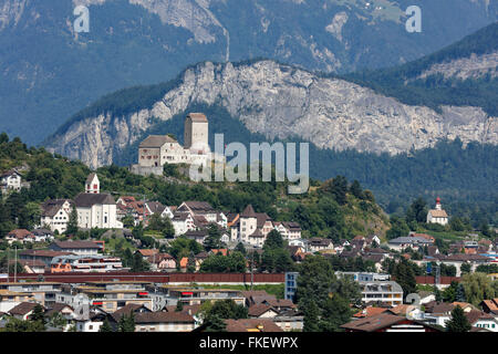 Vue sur le château de Sargans Mels, canton de St-Gall, Suisse Banque D'Images