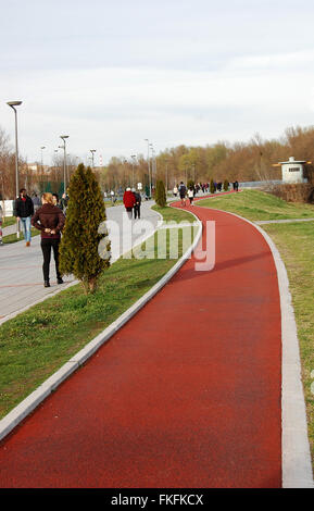 Une piste de course avec la base en caoutchouc pour les loisirs Banque D'Images