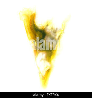 Splash de peinture jaune noir d'encre couleur Aquarelle Aquarelle aquarel avc isolé splatter brush Banque D'Images