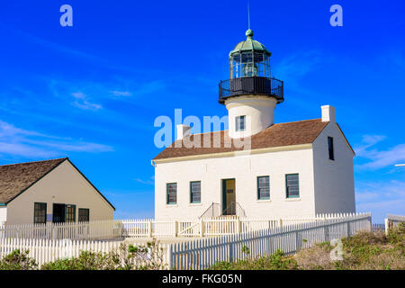 San Diego, Californie, à l'ancien phare de Point Loma. Banque D'Images