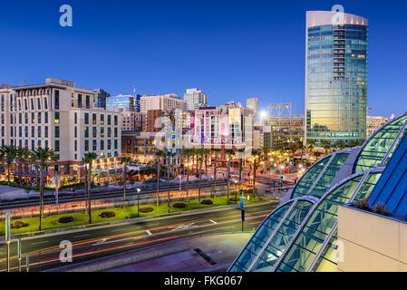 San Diego, Californie, à la ville de Gaslamp. Banque D'Images