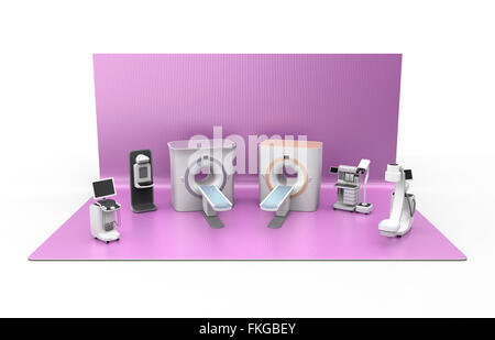 Système d'imagerie médicale de l'exposition sur scène. Concept pour un flux de travail numérique médical solution Banque D'Images
