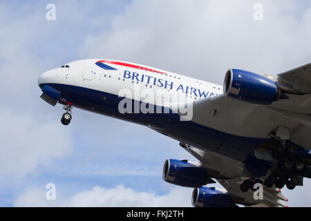 British Airways Airbus A380 London Heathrow Superjumbo Banque D'Images