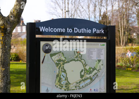 En signe de bienvenue Duthie Park, Aberdeen, Écosse, Royaume-Uni Banque D'Images