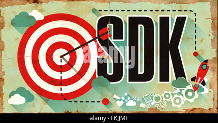 Concept du SDK. L'affiche en version plate. Banque D'Images