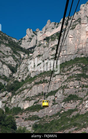 Cable car sur la route de monastère de Montserrat Banque D'Images