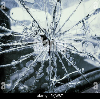 Brisé La fenêtre de camion Banque D'Images